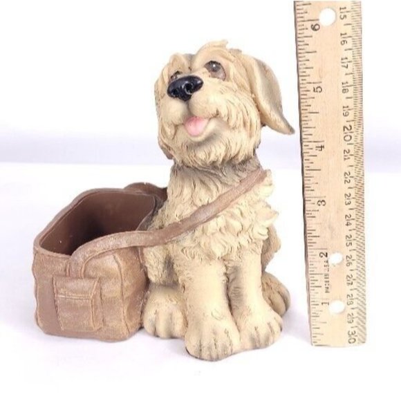 Dog Figurine Coin & Jewelry Basket Battery Operated Bark Sound 6"x5"x3" - Picture 7 of 8